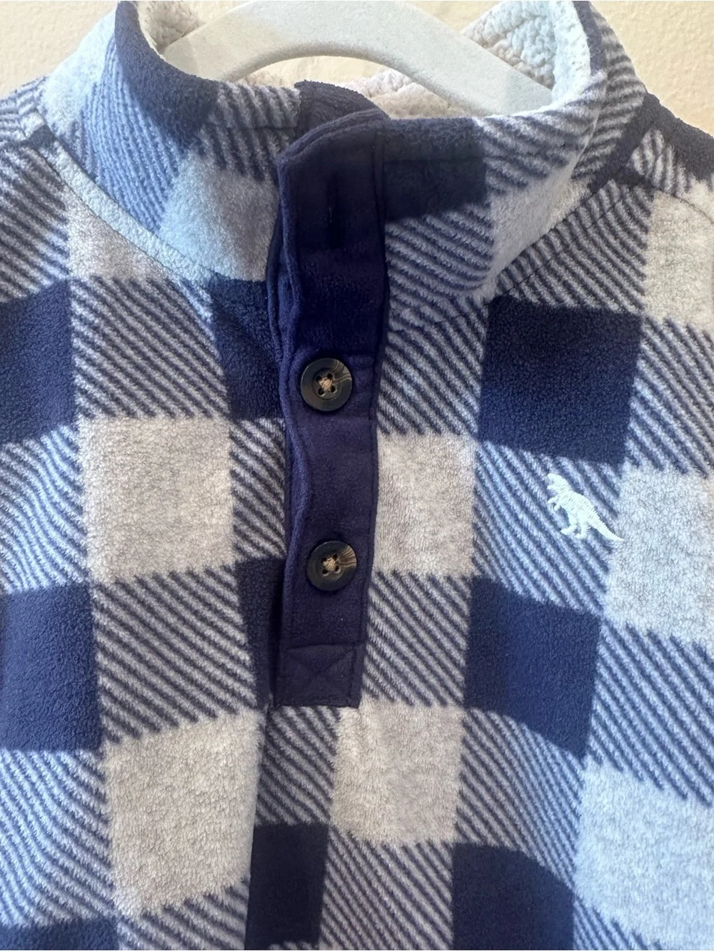Carter’s Blue Buffalo Plaid Sherpa Fleece Henley Pullover Toddler Boys 4T